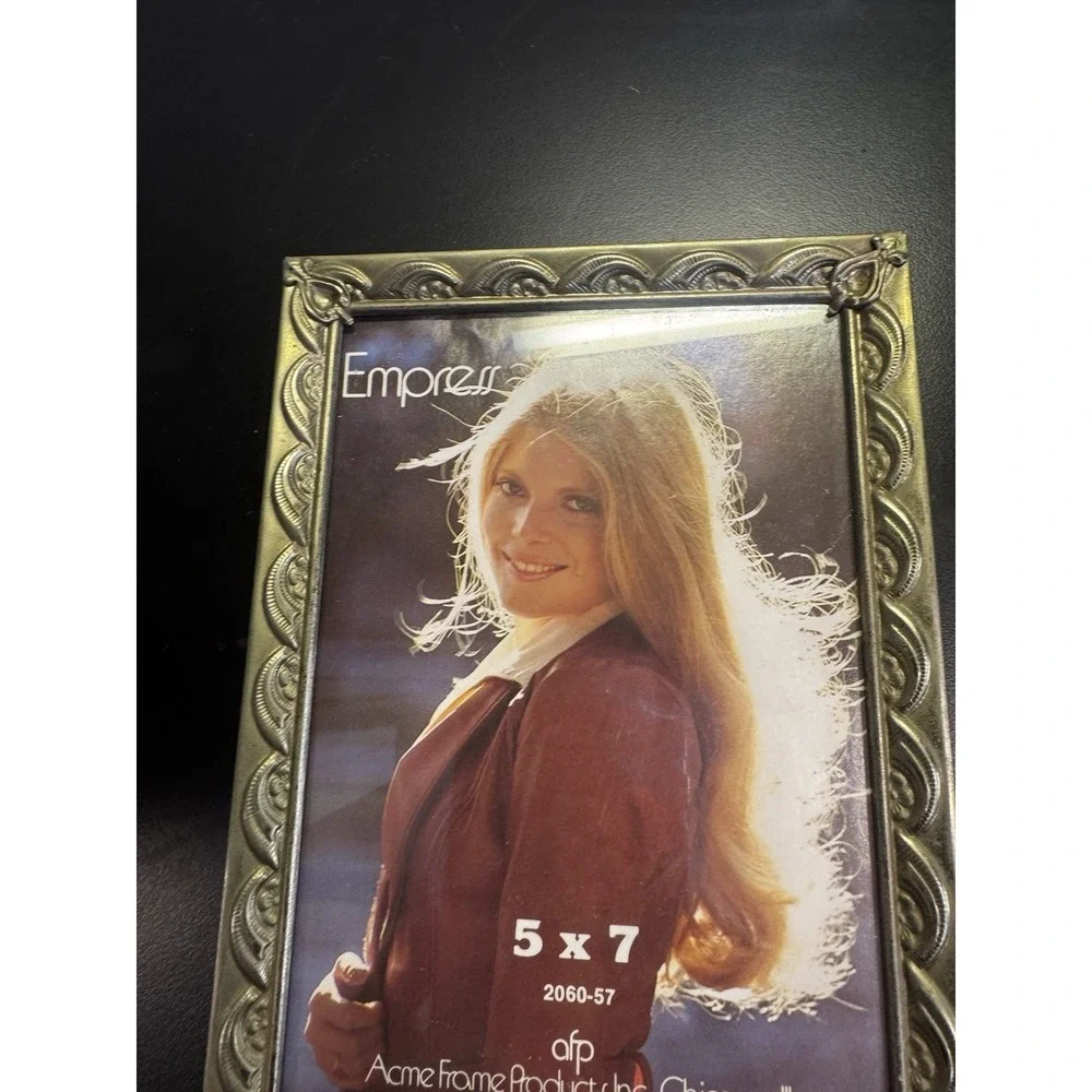 Vintage Ornate Brass Metal Photo Frame  5